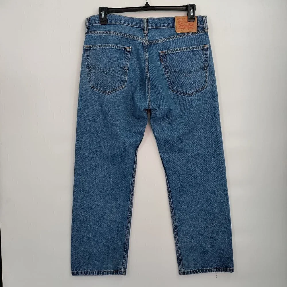 Levi's 505 High-Rise Regular Fit Straight Leg Light Wash Denim Jeans 36W Men